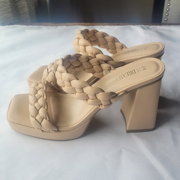 Braided Strap Chunky Heel-Slide On‎ Sandal - Picture 3 of 4